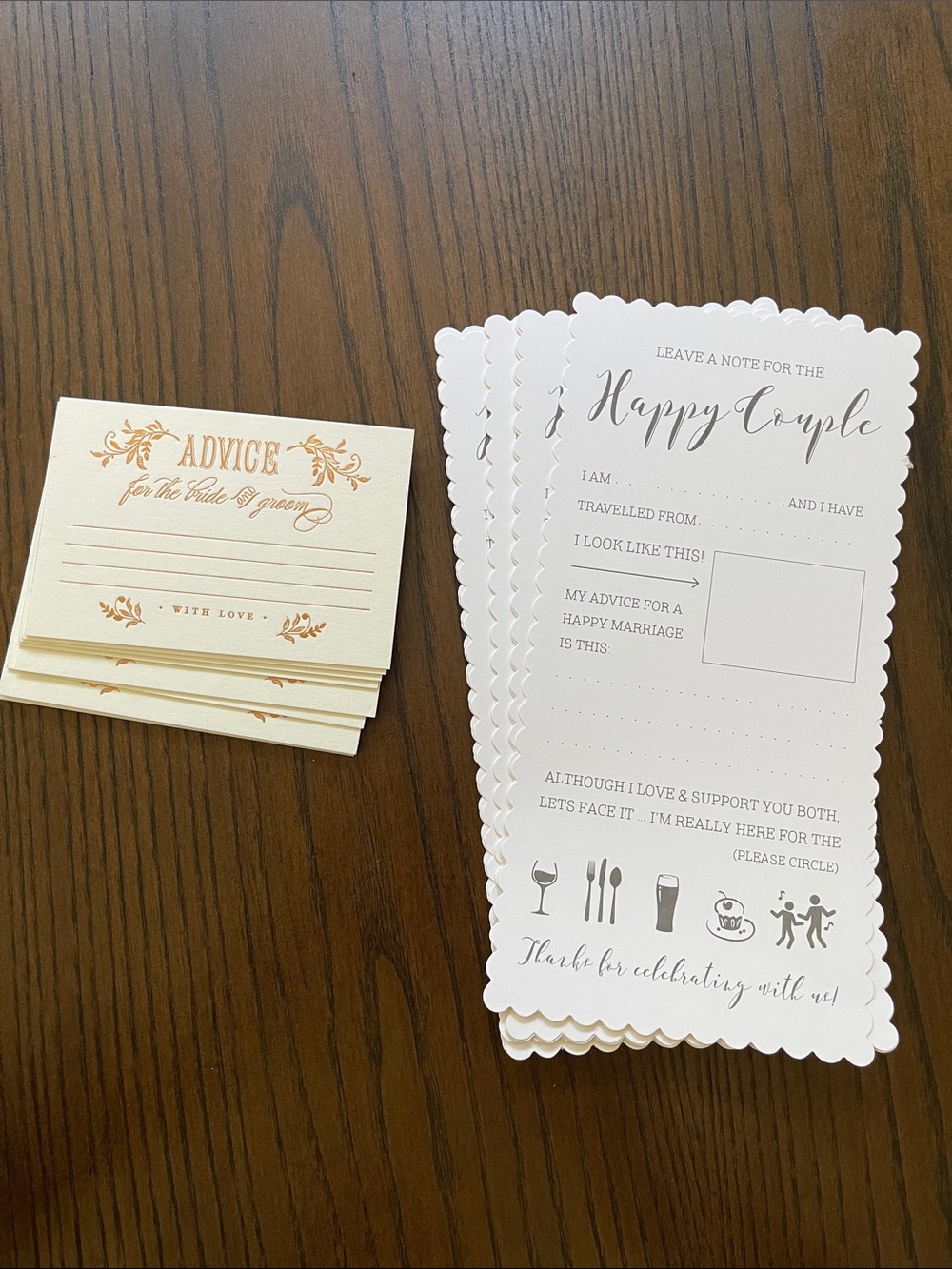 Advice Cards for the Bride & Groom